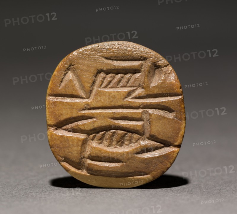 Seal Amulet, 2300-2124 BC. Egypt, Late Old Kingdom, Dynasties 5-6,  2647-2124 BC. Bone; diameter: 2.4 cm (15/16 in.).