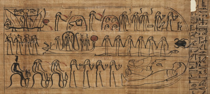 Book of Amduat of Buiruharmut, with Elements of the Tenth through Twelfth Hours, 1000-900 BC. Egypt, Third Intermediate Period, late Dynasty 21 (1069-945 BC) or early Dynasty 22 (945-715 BC). Papyrus; overall: 24.5 cm (9 5/8 in.).