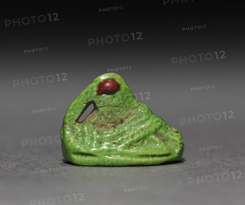 Sleeping Duck Amulet, 1350-1296 BC. Egypt, New Kingdom, late Dynasty 18. Polychrome faience; overall: 1.1 x 1 cm (7/16 x 3/8 in.).