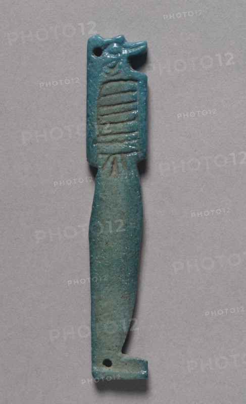 Son of Horus Amulet, 664-525 BC. Egypt, Late Period, Dynasty 26. Bright turquoise faience; average: 9 x 1.6 x 0.4 cm (3 9/16 x 5/8 x 3/16 in.).