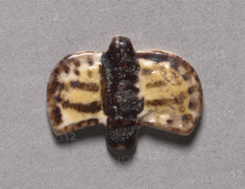 Butterfly Inlay, 1350-1296 BC. Egypt, New Kingdom, late Dynasty 18 (1540-1296 BC). Polychrome faience with painted decoration; overall: 1.7 x 2.2 cm (11/16 x 7/8 in.).