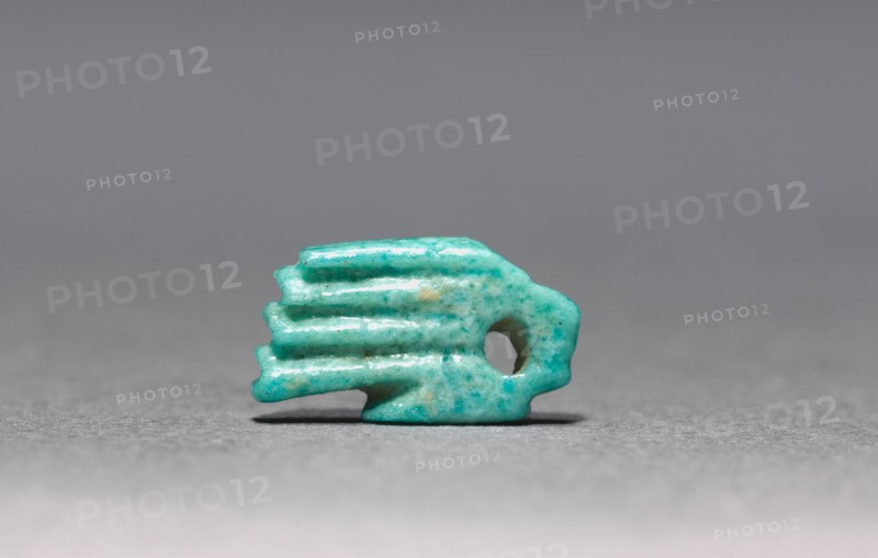 Hand Amulet, 715-332 BC. Egypt, Late Period. Light turquoise green faience; overall: 1.1 cm (7/16 in.).