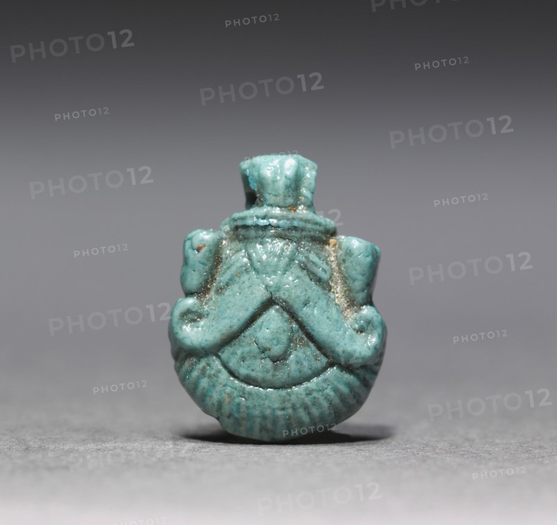 Amulet of a Palmette, 1540-1296 BC. Egypt, New Kingdom, Dynasty 18. Pale blue faience; overall: 1.2 cm (1/2 in.).