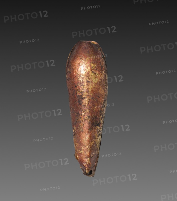 Teardrop-Shaped Bead, 1980-1801 BC. Egypt, Middle Kingdom, Dynasty 12. Gold over calcite gesso core; average: 2.4 cm (15/16 in.).