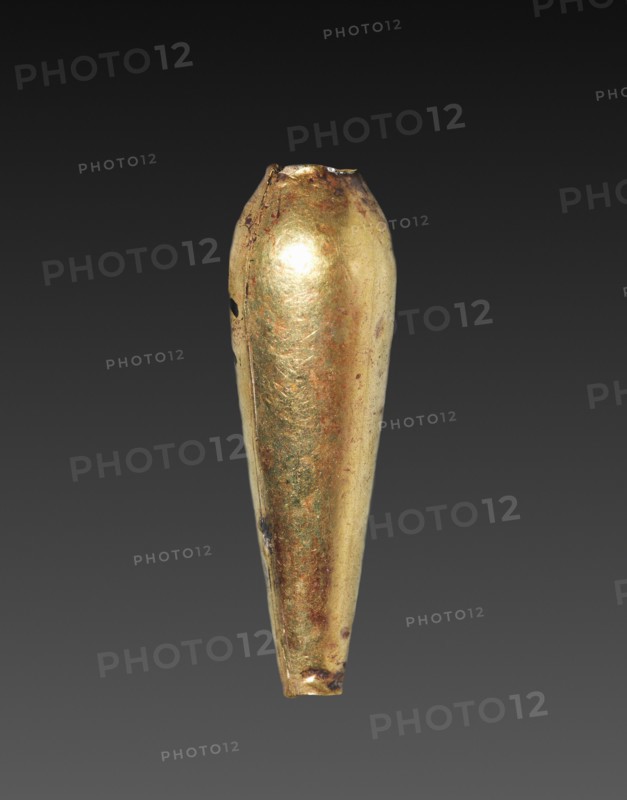 Teardrop-Shaped Bead, 1980-1801 BC. Egypt, Middle Kingdom, Dynasty 12. Gold over calcite gesso core; average: 2.4 cm (15/16 in.).
