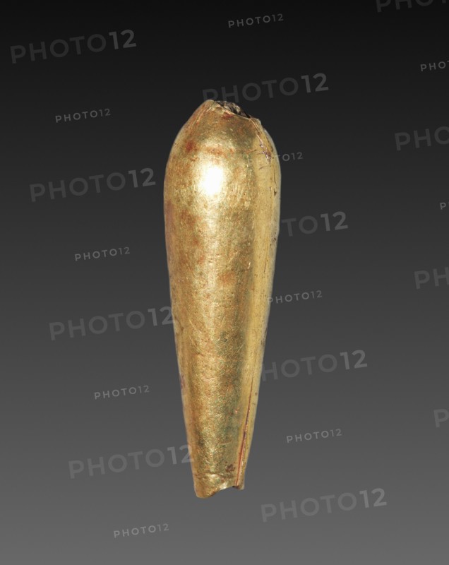 Teardrop-Shaped Bead, 1980-1801 BC. Egypt, Middle Kingdom, Dynasty 12. Gold over calcite gesso core; average: 2.4 cm (15/16 in.).