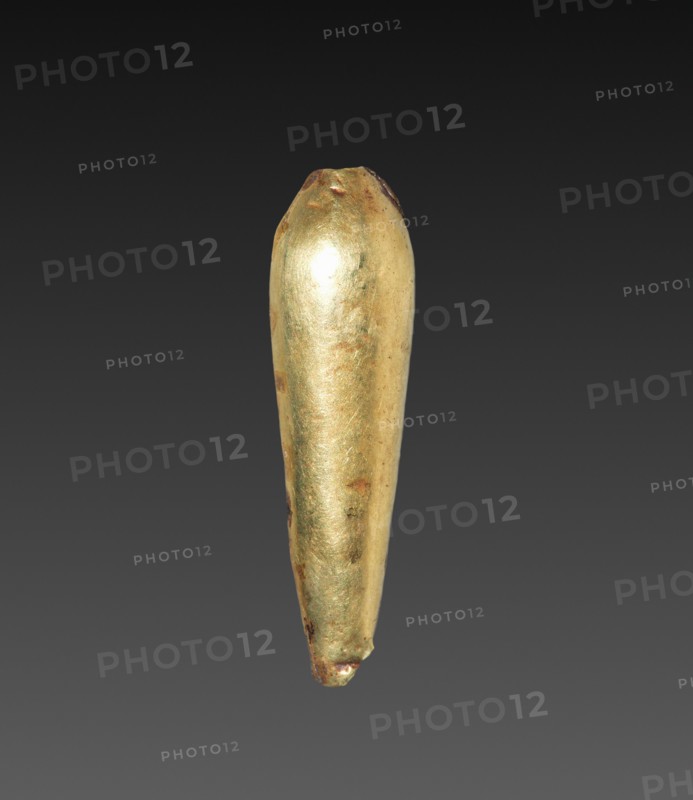 Teardrop-Shaped Bead, 1980-1801 BC. Egypt, Middle Kingdom, Dynasty 12. Gold over calcite gesso core; average: 2.4 cm (15/16 in.).