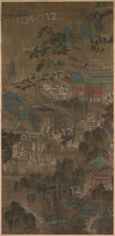 Court Ladies in the Imperial Palace, 1271-1368. China, Yuan dynasty (1271-1368). Hanging scroll, color on silk; overall: 211.1 x 101.3 cm (83 1/8 x 39 7/8 in.).