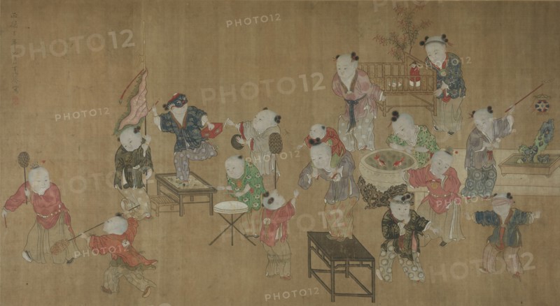 Children at Play, 1508. Xia Kui (Chinese, active c. 1405-1445). Hanging scroll, ink and color on silk; overall: 211.5 x 126.8 cm (83 1/4 x 49 15/16 in.); painting only: 62.5 x 113.7 cm (24 5/8 x 44 3/4 in.).