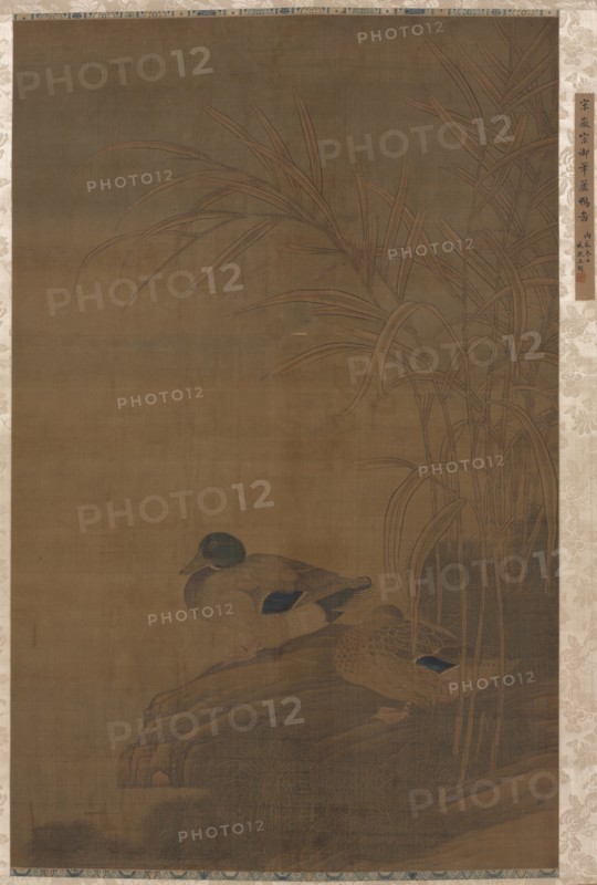 Ducks under Reeds, 1400s. China, Ming dynasty (1368-1644). Hanging scroll, ink and color on silk; overall: 122.5 x 79.4 cm (48 1/4 x 31 1/4 in.).