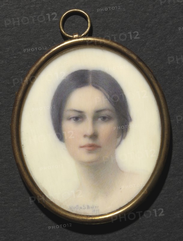 An Art Student of Paris, 1899. Martha S. Baker (American, 1871-1911). Watercolor on ivory; framed: 5.2 x 4.6 cm (2 1/16 x 1 13/16 in.); unframed: 4.9 x 4.1 cm (1 15/16 x 1 5/8 in.).