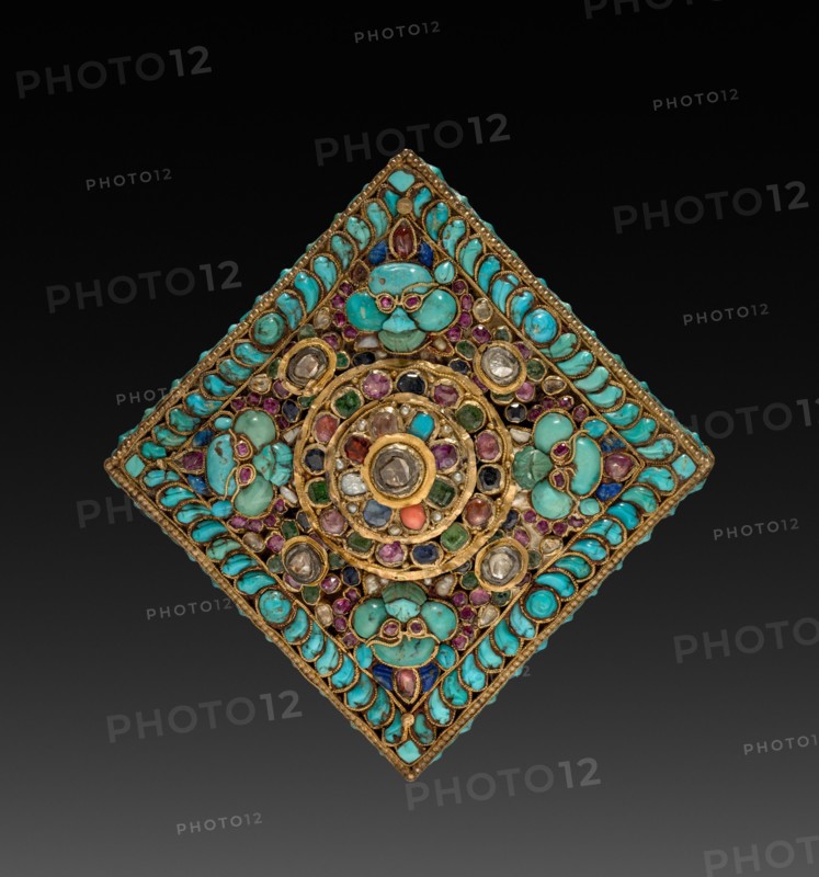 Charm Case, 19th Century. Tibet, 19th century. Gold with jewels; overall: 7.1 x 7.1 cm (2 13/16 x 2 13/16 in.).