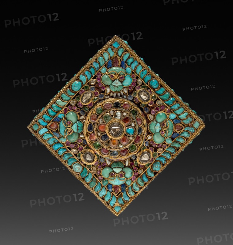Charm Case, 19th Century. Tibet, 19th century. Gold with jewels; overall: 7.1 x 7.1 cm (2 13/16 x 2 13/16 in.).