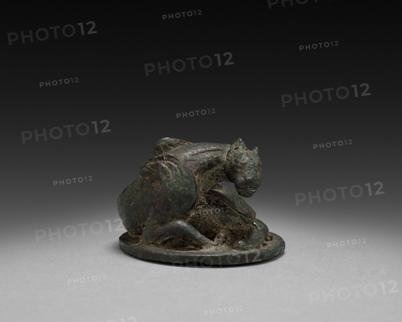 Weight in the Form of a Coiled Animal, c. 3rd Century. China, Eastern Han dynasty (25-220) - Six Dynasties (317-581). Bronze; overall: 5.2 cm (2 1/16 in.).