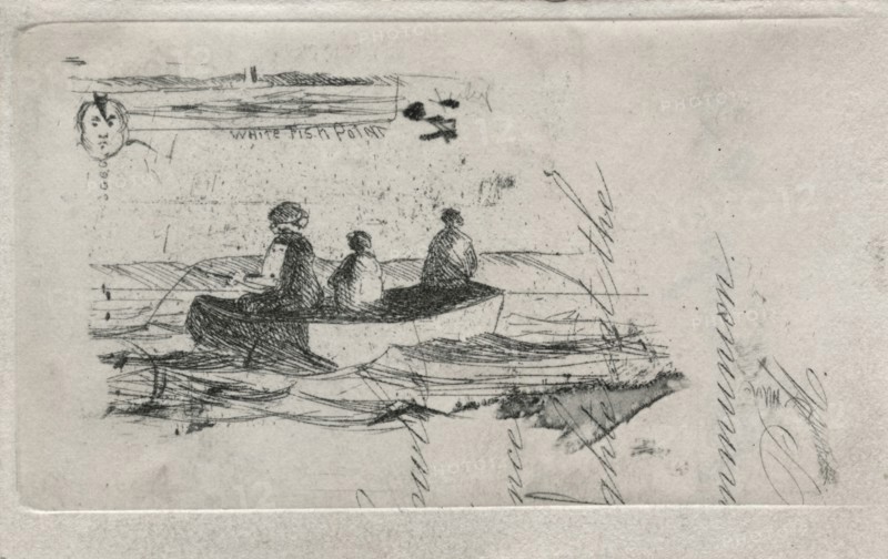 Fishing. Sion Longley Wenban (American, 1848-1897). Etching