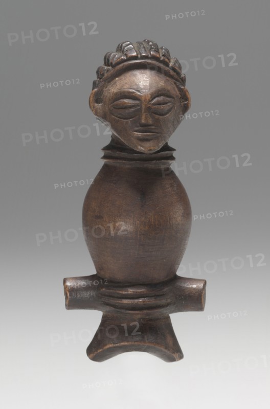 Whistle, late 1800s. Central Africa, Democratic Republic of the Congo or Angola, Chokwe people, late 19th century. Carved wood; overall: 8.9 x 3.8 cm (3 1/2 x 1 1/2 in.)