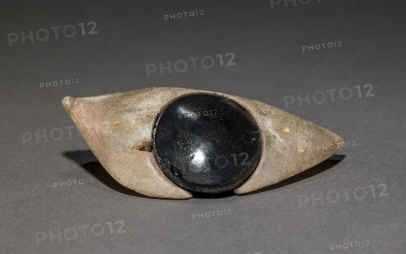 Inlay Eye from Coffin, 1980-1801 BC. Egypt, Middle Kingdom, Dynasty 12. Travertine and obsidian; overall: 2.7 cm (1 1/16 in.).