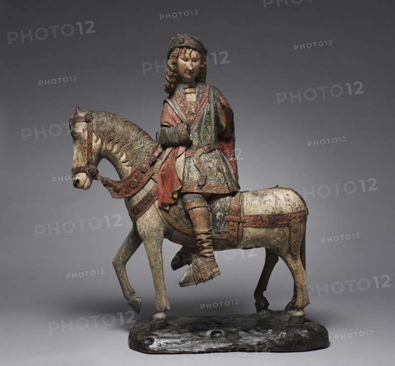 Saint Martin of Tours, c. 1480-1500. Northeast France or Flanders, 15th century. Polychromed walnut; overall: 124.5 x 105.1 x 41.9 cm (49 x 41 3/8 x 16 1/2 in.)