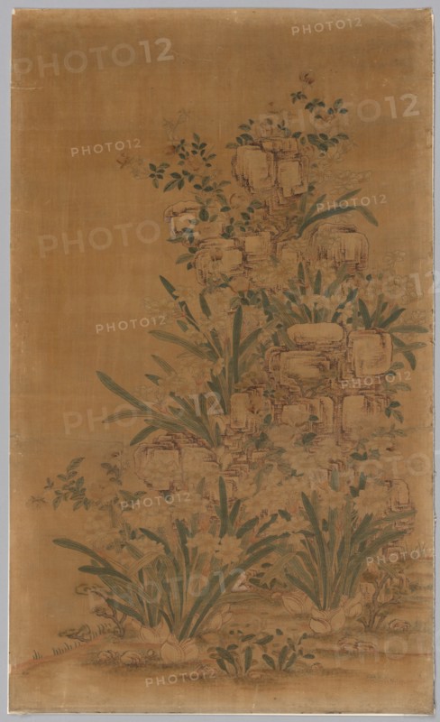 K'o Ssu Panel: Rocks and Narcissus, 1700s - 1800s. China, Qing Dynasty (1644-1912). Silk, embroidered; overall: 101 x 59.4 cm (39 3/4 x 23 3/8 in.)