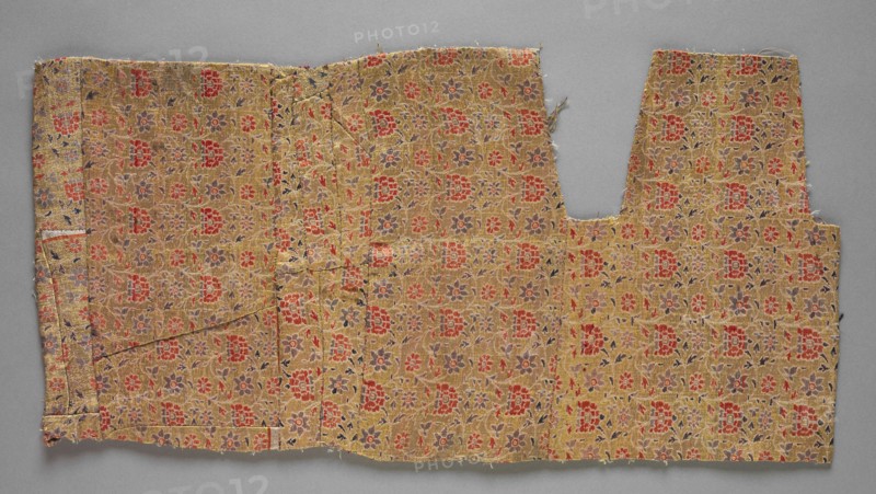 Fragments, 1700s. Iran, 18th century. Silk, brocaded, with metal thread weft; overall: 54 x 30.5 cm (21 1/4 x 12 in.).