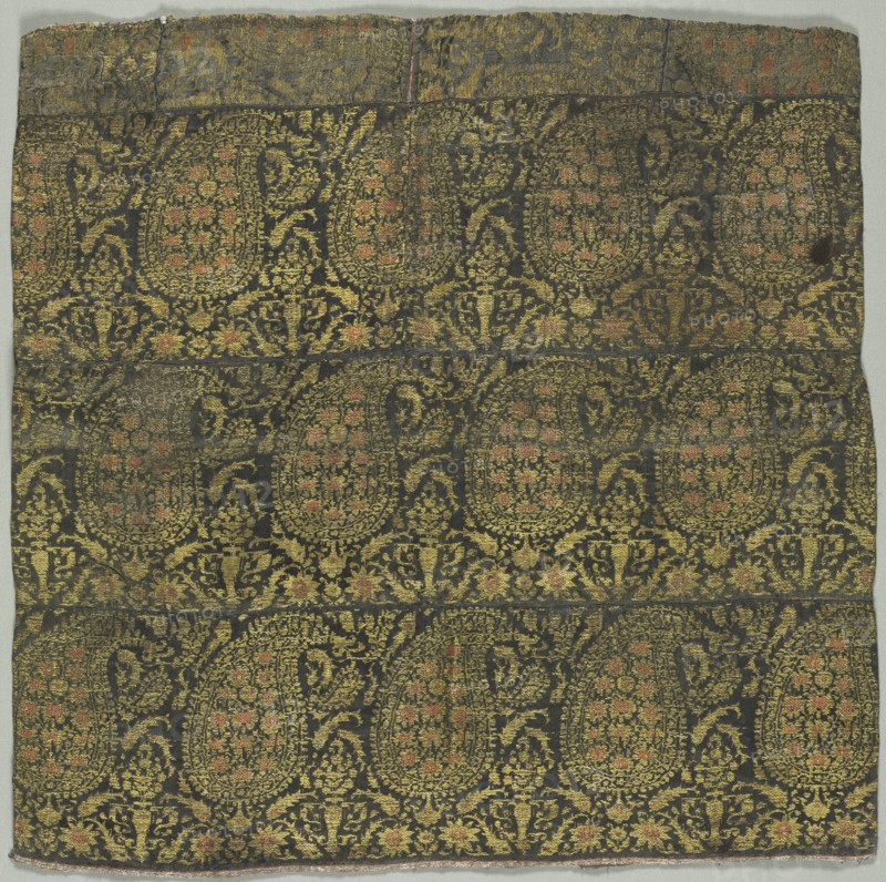 Table Square, 1700s. Iran, 18th century. Lampas weave; silk and silver thread; overall: 49.5 x 49 cm (19 1/2 x 19 5/16 in.).