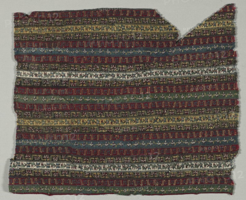 Fragment of a Shawl, 19th century. India, Kashmir, 19th century. Twill weave, brocaded; wool; overall: 43.1 x 36 cm (16 15/16 x 14 3/16 in.)