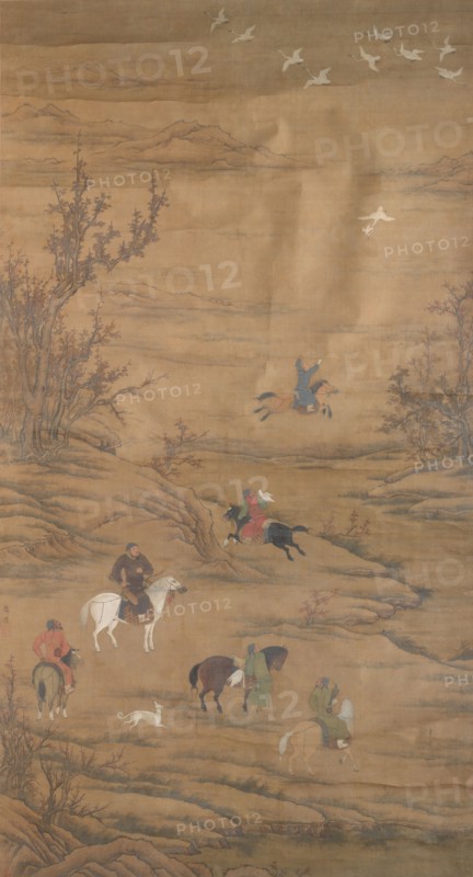 Hunting Horses, ca. 1600-1900. China, Ming dynasty (1368-1644) - Qing dynasty (1644-1911). Hanging scroll, ink and color on silk; overall: 274.3 x 147.3 cm (108 x 58 in.).