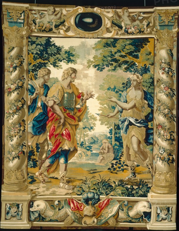 Dido and Aeneas, 1679. Giovanni Francesco Romanelli (Italian, 1610-1662), Michael Wauters (Flemish, 1679). Tapestry weave: silk and wool