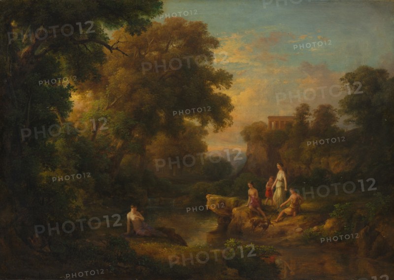Diana and Her Nymphs, 1853. Károly Markó (Hungarian, 1791-1860). Oil on fabric; unframed: 25 x 35.1 cm (9 13/16 x 13 13/16 in.)