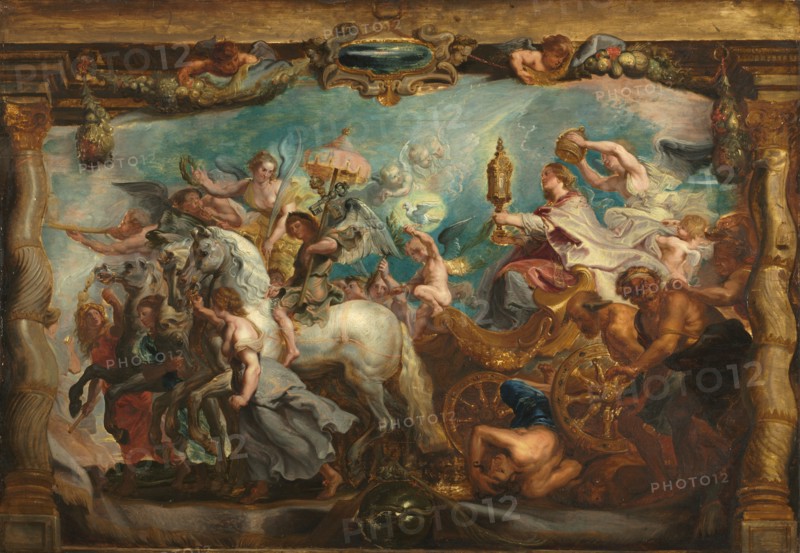 The Triumph of the Church, after 1628. Follower of Peter Paul Rubens (Flemish, 1577-1640). Oil on wood; framed: 129.5 x 96.5 x 8.5 cm (51 x 38 x 3 3/8 in.); unframed: 74.1 x 105.7 cm (29 3/16 x 41 5/8 in.).