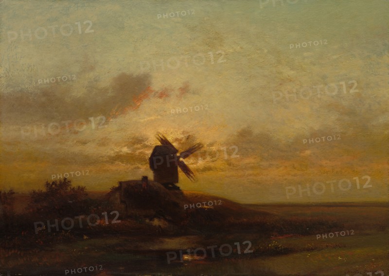 The Windmill, late 1850s. Jules Dupré (French, 1811-1889). Oil on fabric; framed: 80 x 106.5 x 7.5 cm (31 1/2 x 41 15/16 x 2 15/16 in.); unframed: 65.2 x 92.3 cm (25 11/16 x 36 5/16 in.)