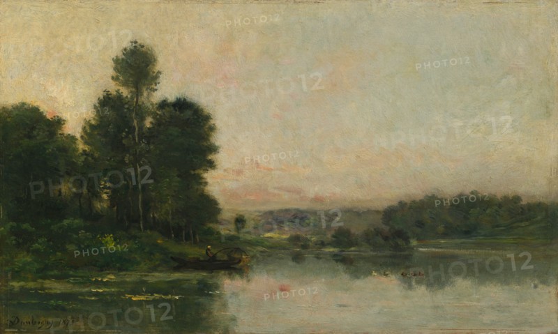 The Hillsides of Méry-sur-Oise, Opposite Auvers, 1873. Charles François Daubigny (French, 1817-1878). Oil on wood panel; framed: 64 x 86 x 12.5 cm (25 3/16 x 33 7/8 x 4 15/16 in.); unframed: 34.5 x 57.1 cm (13 9/16 x 22 1/2 in.)