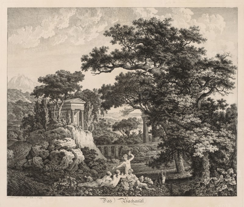 Das Bachanal. Carl Wilhelm I Kolbe (German, 1757-1835). Engraving