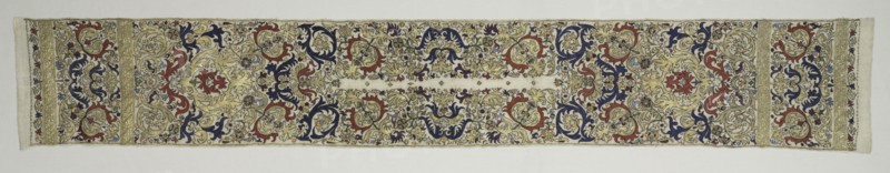 Kerchief (Tensifa), 1700-1899. Algeria, 18th-19th century. Embroidery: silk, gold, and silver on linen; overall: 241.9 x 39.4 cm (95 1/4 x 15 1/2 in.)