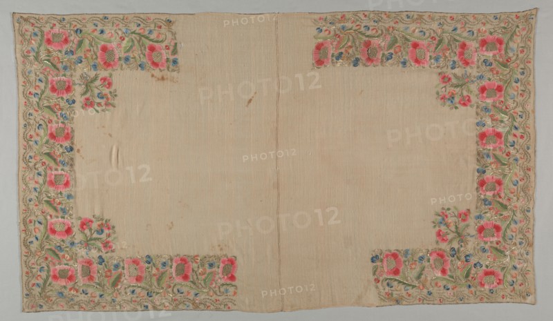 Embroidered Towel (Havlu), 19th century. Turkey, 19th century. Embroidery: silk and metallic threads on cotton tabby ground; average: 151.1 x 86.4 cm (59 1/2 x 34 in.)