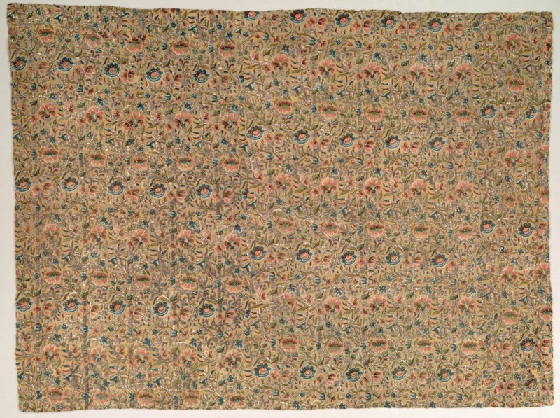 Embroidered Textile, 18th-19th century. Turkey, 18th-19th century. Embroidery: silk and metallic threads on wool ground, cotton backing; average: 124.5 x 93 cm (49 x 36 5/8 in.)