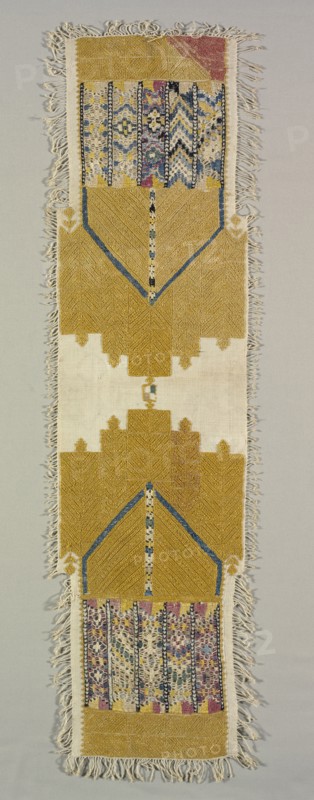Embroidered Band for Curtain, 1800s. Morocco, Chechauen, 19th century. Embroidery: silk on linen tabby ground; overall: 98 x 31 cm (38 9/16 x 12 3/16 in.)