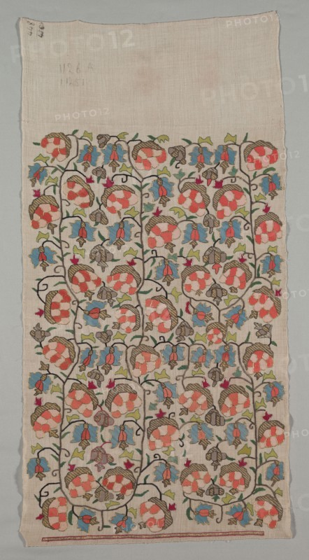 Embroidered Cover, 19th century. Turkey, 19th century. Embroidery: silk and gold filé on linen tabby ground; average: 101.6 x 50.8 cm (40 x 20 in.).