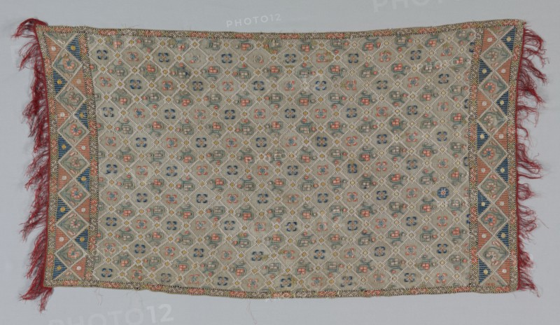 Embroidered Shawl (?), 18th-19th century. Turkey, 18th-19th century. Embroidery: silk on silk netting; overall: 127 x 75.5 cm (50 x 29 3/4 in.).