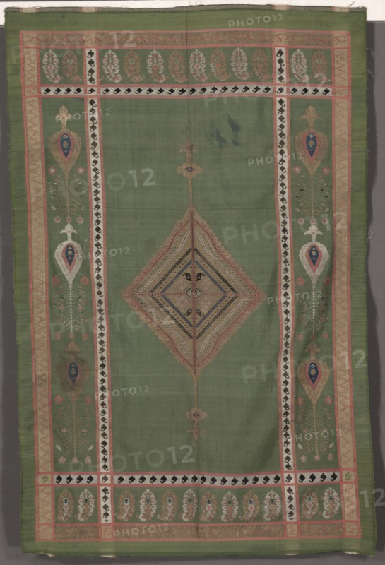 Scarf, 1800s. Iran, 19th century. Twill and tabby weaves, brocaded; overall: 183.5 x 120.7 cm (72 1/4 x 47 1/2 in.).