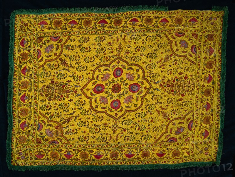 Embroidered Panel, 18th-19th century. India, 18th-19th century. Embroidery; silk and metallic threads; overall: 127 x 94 cm (50 x 37 in.)