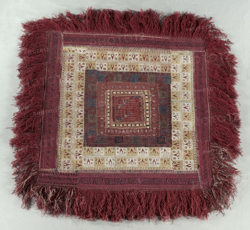 Embroidered Square, 1800s. Morocco, Berber ?, 19th century. Embroidery, silk; average: 137.2 x 137.2 cm (54 x 54 in.).