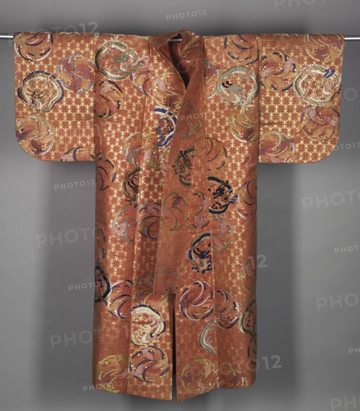 Noh Robe, early 1700s. Japan, Kyoto, early 18th century. Silk, brocaded metal thread; overall: 139.7 x 133.3 cm (55 x 52 1/2 in.).