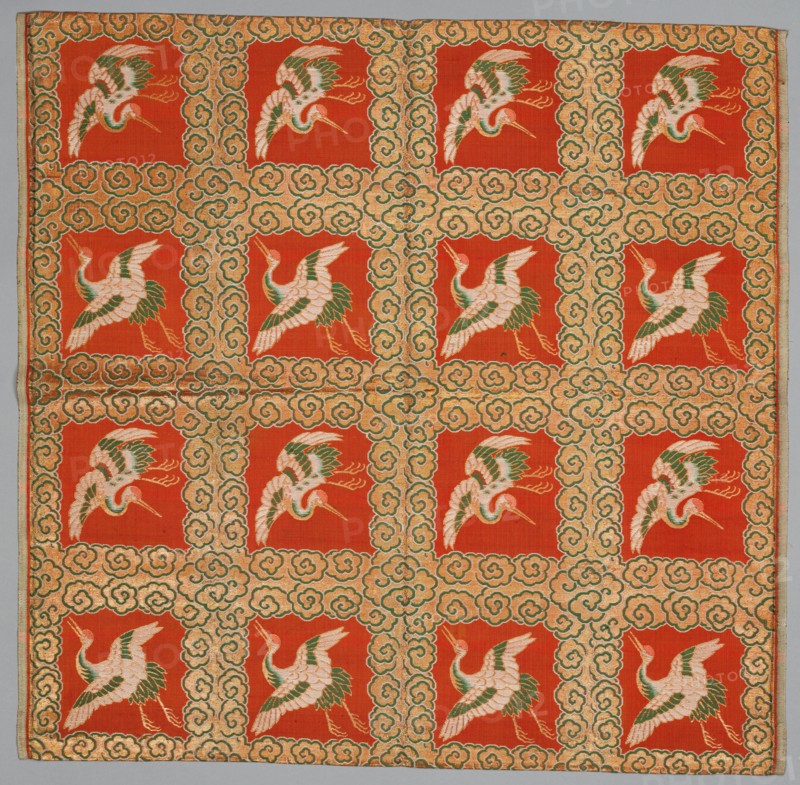 Brocaded Fukusa, late 1800s-early 1900s. Japan, late 19th-early 20th century. Silk, metallic thread; average: 68 x 66.7 cm (26 3/4 x 26 1/4 in.)