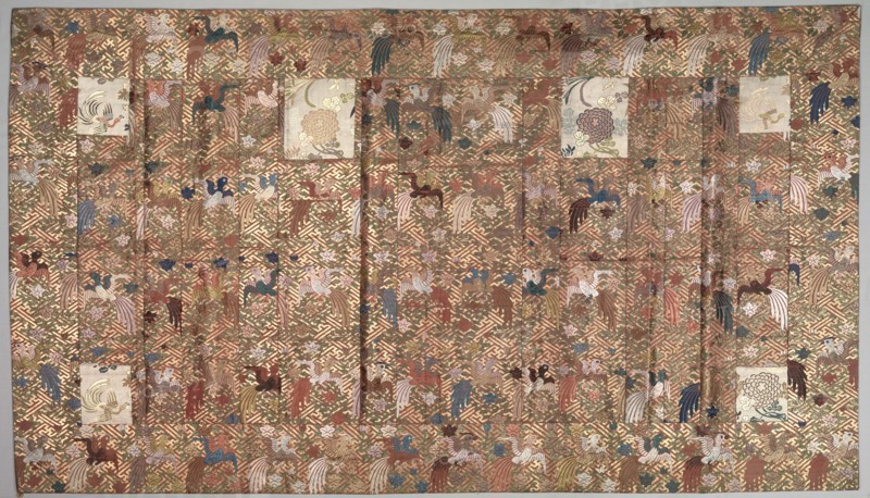 Buddhist Priest Robe, 1700s-1800s. Japan, 18th-19th century. Silkwith supplementary weft, brocaded; metal thread; average: 119.4 x 205.7 cm (47 x 81 in.)