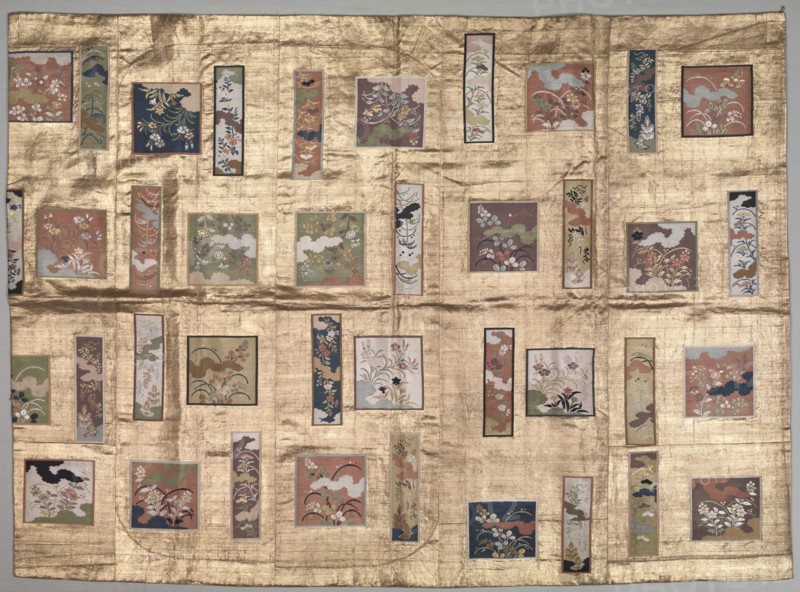 Buddhist Vestment (Kesa), 1700s, Japan, Edo period (1615-1868), 18th century, Silk with supplementary weft, brocaded, metal thread