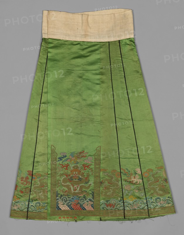 Skirt, late 19th century. China, late 19th century. Embroidery, silk and gold thread; overall: 101 x 129.6 cm (39 3/4 x 51 in.).