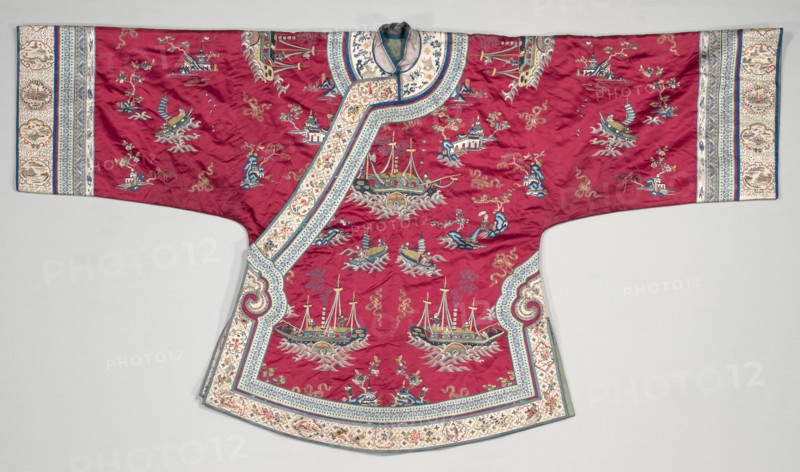 Coat, late 1880s. China, late 19th century. Embroidery, silk and gold thread; overall: 94 x 177.8 cm (37 x 70 in.)