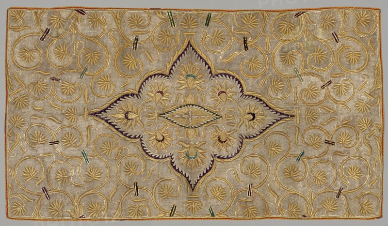 Embroidered Cover (?), 1700s - 1800s. India, 18th-19th century. Embroidery; silk and metallic threads; overall: 157.5 x 88.3 cm (62 x 34 3/4 in.)