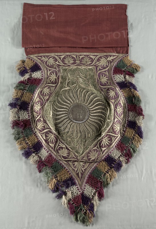 Embroidered Fragment, 1700s or 1800s. India, 18th or 19th century. Embroidery; gold on velvet; overall: 111.8 x 94 cm (44 x 37 in.)